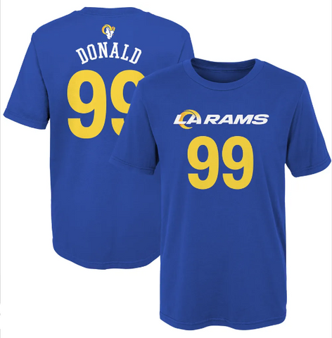 Los Angeles Rams Youth Outerstuff T-Shirt Aaron Donald Tee Blue
