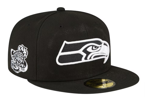 Seattle Seahawks Fitted New Era 59FIFTY 1998 Pro Bowl Black White Hat Cap