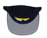 Michigan Wolverines Snapback Retro Vintage Name & Logo Cap Hat Navy - THE 4TH QUARTER