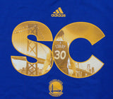 Golden State Warriors Mens Adidas Stephen Curry City Monogram T-Shirt Blue - THE 4TH QUARTER