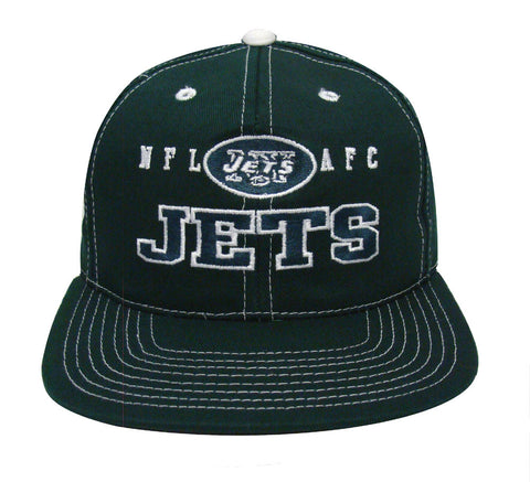New York Jets Snapback Retro Vintage Block Cap Hat Green - THE 4TH QUARTER