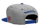 New York Knicks Snapback Mitchell & Ness Heather Jersey Cap Grey Blue - THE 4TH QUARTER