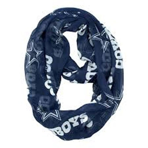 Dallas Cowboys Little Earth Productions Sheer Infinity Scarf Navy - THE 4TH QUARTER