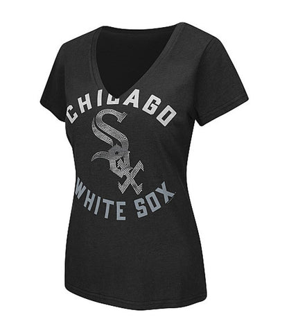 Chicago White Sox Womens G-III Strike Zone Tee Blouse Black - THE 4TH QUARTER
