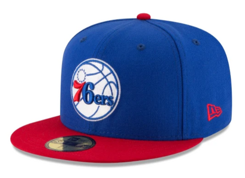 Philadelphia 76ers Fitted 59Fifty New Era Cap Hat 2 Tone Blue Red
