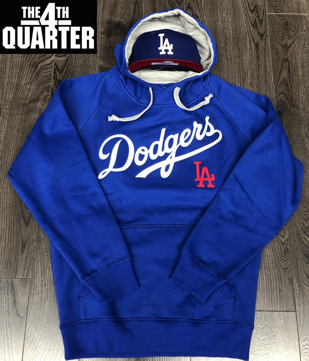 Antigua MLB National League Action Hoodie, Mens, S, Los Angeles Dodgers Oatmeal