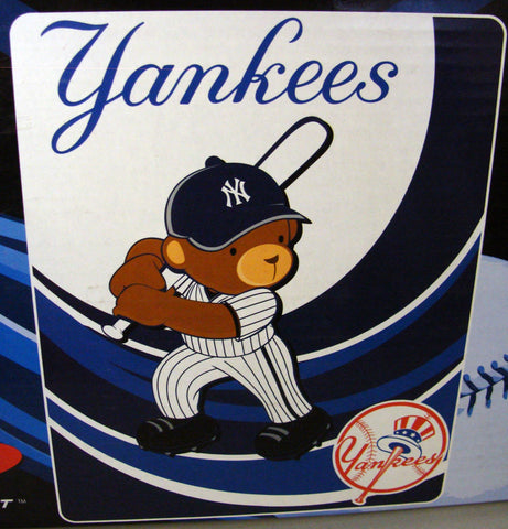 New York Yankees Kids Royal Plush Raschel Throw Blanket - THE 4TH QUARTER
