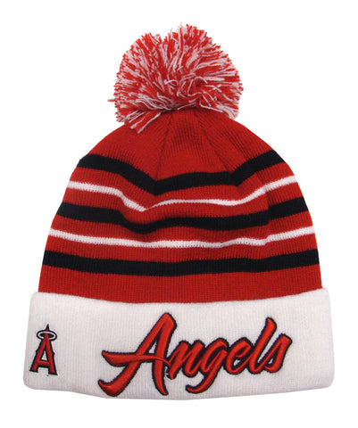 Anaheim Angels New Era Cuff Snow Stripe Embroidered Beanie Fold Cap - THE 4TH QUARTER