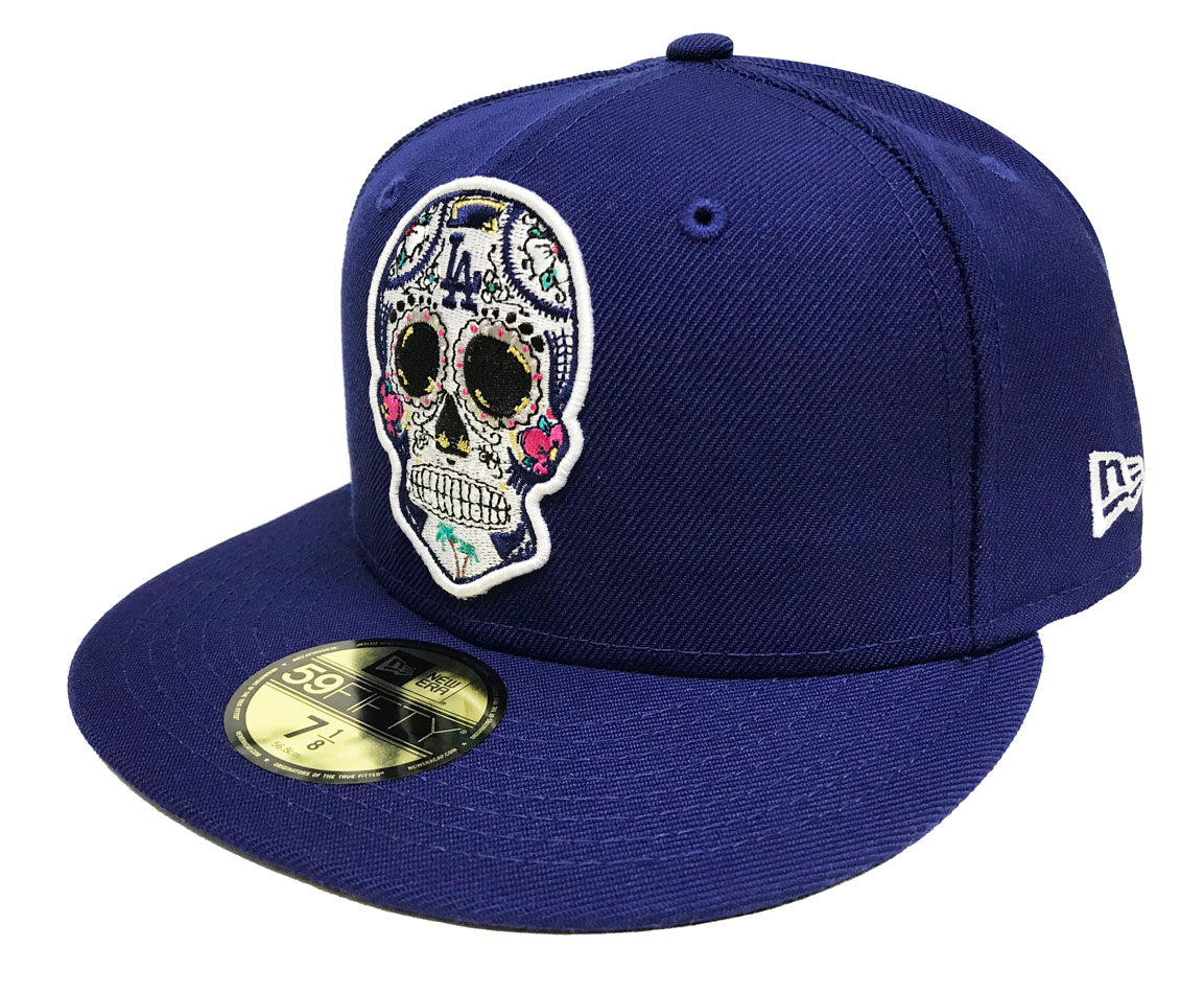 Dodgers Fitted New Era 59FIFTY Day of the Dead Sugar Skull Blue