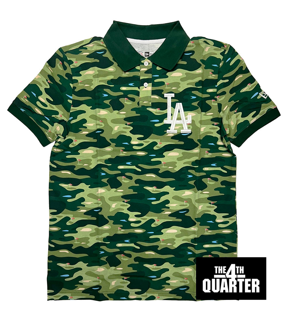 Los Angeles Dodgers Mens New Era Golf Camo Polo Shirt Green