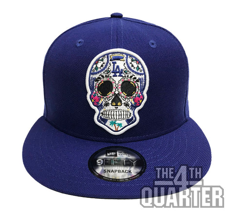 Los Angeles Dodgers Snapback New Era 9Fifty Day of the Dead Sugar Skull Blue Cap Hat