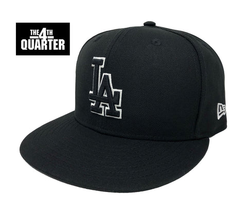 Los Angeles Dodgers Snapback New Era Black Logo White Outline Cap Hat Black - THE 4TH QUARTER