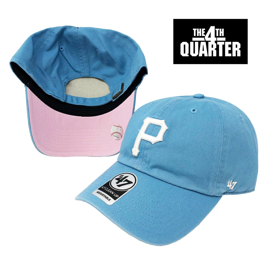 Pittsburgh Pirates Strapback '47 Brand Clean Up Adjustable Cap Hat Sky Pink  UV