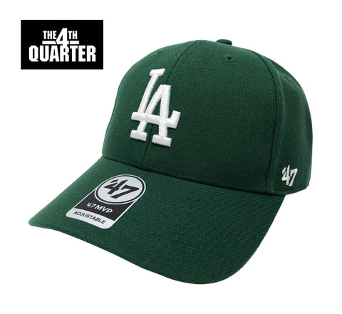 Los Angeles Dodgers Adjustable '47 Brand MVP Cap Hat Velcro Dark Green