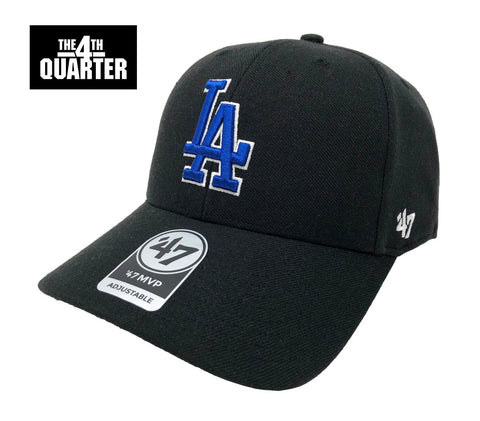Los Angeles Dodgers Adjustable '47 Brand MVP Cap Hat Velcro Black