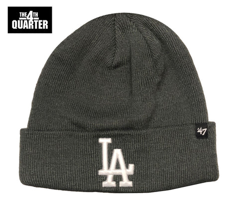 Los Angeles Dodgers Beanie Knit 47 Brand Fold Charcoal