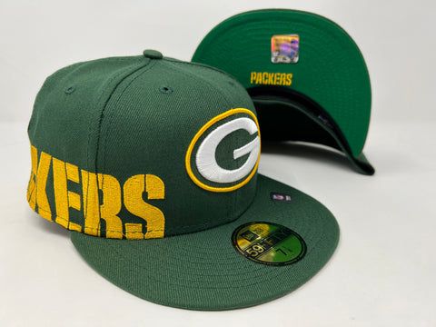 Green Bay Packers Fitted New Era 59FIFTY Sidesplit Hat Cap Green UV