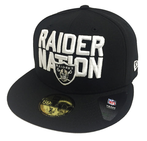 Oakland Raiders Fitted New Era 59Fifty 2018 NFL Draft Hat Cap Black