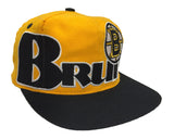 Boston Bruins Snapback Vintage Retro Cap Hat Yellow Black - THE 4TH QUARTER