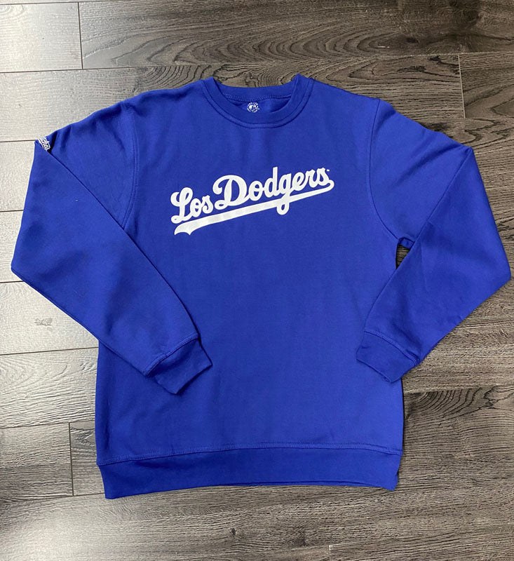 Los Angeles Dodgers Mens Stitches Brand Pullover Sweatshirt Royal Crew Neck