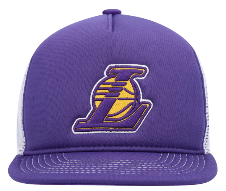 purple and gold lakers hat