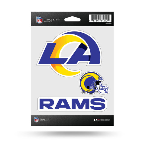 Los Angeles Rams Sticker Triple Spirit Pack New Logo