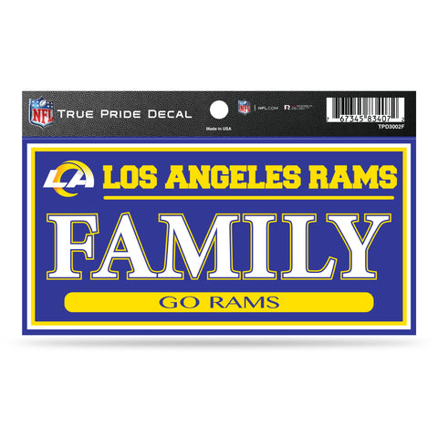 Los Angeles Rams True Pride Decal 3x6 FAMILY