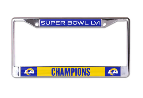 Los Angeles Rams Super Bowl LVI Champions Logo Metal Laser Cut License Plate Frame