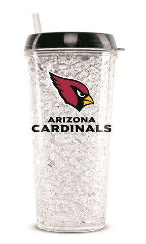 Arizona Cardinals 16oz Crystal Freezer Tumbler Travel Mug Cup - THE 4TH QUARTER