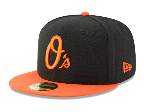 Baltimore Orioles Fitted New Era 59Fifty On Field O's Cap Hat Black Orange