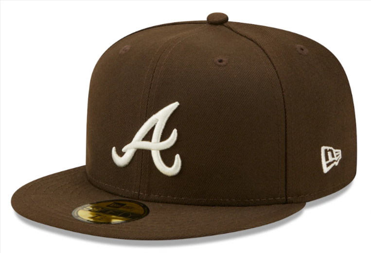 braves fitted hat brown