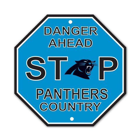 Carolina Panthers Bar Home Decor Plastic Stop Sign