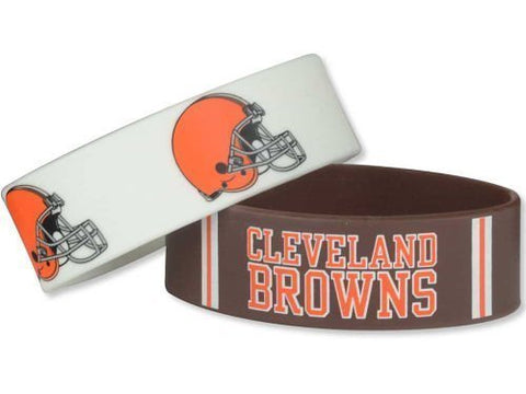 Cleveland Browns Bulk Bandz Wide Bracelet 2 Pack