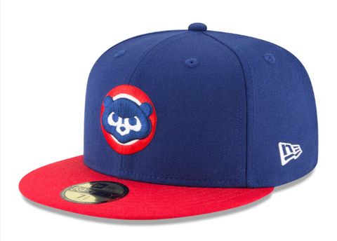Chicago Cubs Fitted New Era 59Fifty Cooperstown Wool Blue Red Hat Cap