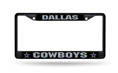 Dallas Cowboys Chrome License Plate Frame Black