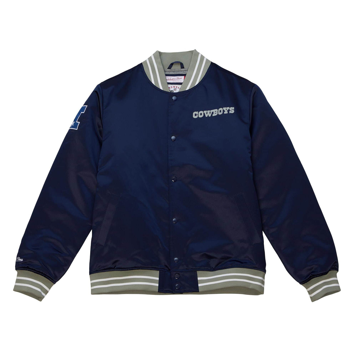 Seattle Seahawks Mitchell & Ness Seattle Seahawks Heavyweight Satin Jacket  - Navy