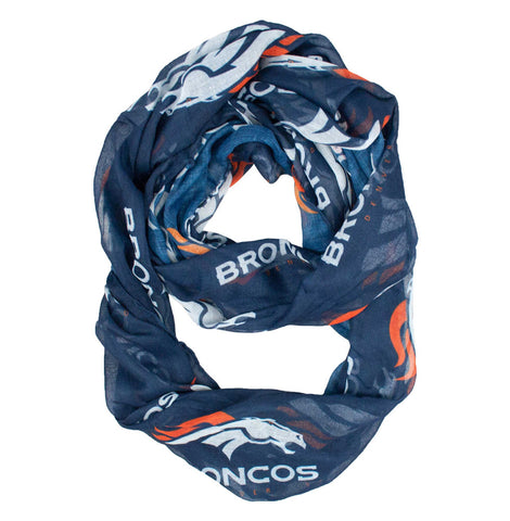 Denver Broncos Little Earth Productions Sheer Infinity Scarf Navy - THE 4TH QUARTER