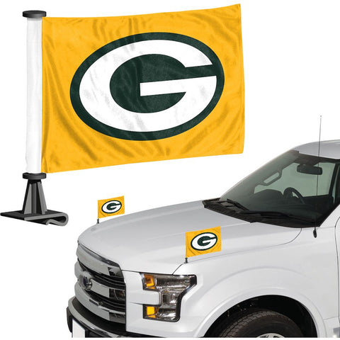 Green Bay Packers Auto Ambassador 2PC Car Mini Flag Set