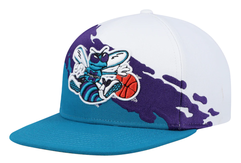 Charlotte Hornets Snapback Mitchell & Ness Hardwood Classics Paintbrush Cap Hat
