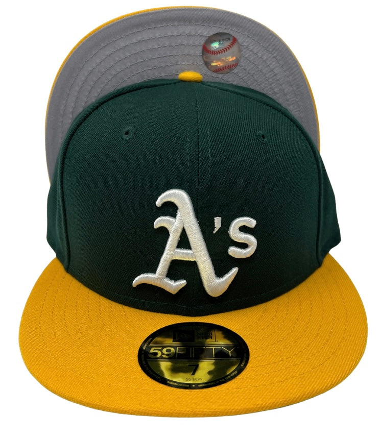 Oakland Athletics Fitted New Era 59Fifty Green Yellow Poly Cap Hat Gre –  THE 4TH QUARTER