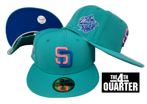 San Diego Padres Fitted New Era 59Fifty 1998 World Series Teal Cap Hat BLUE UV