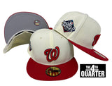Washington Nationals Fitted New Era 59Fifty 2019 WS Chrome Red Cap Hat Grey UV