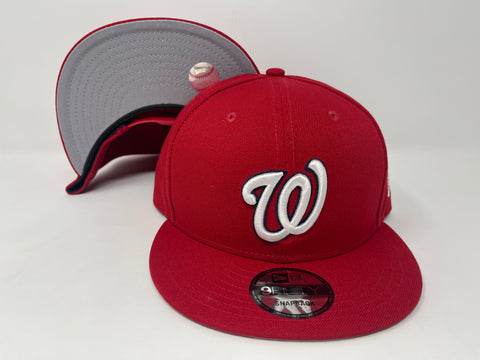 Washington Nationals Basic Snapback New Era White Logo Cap Hat Red