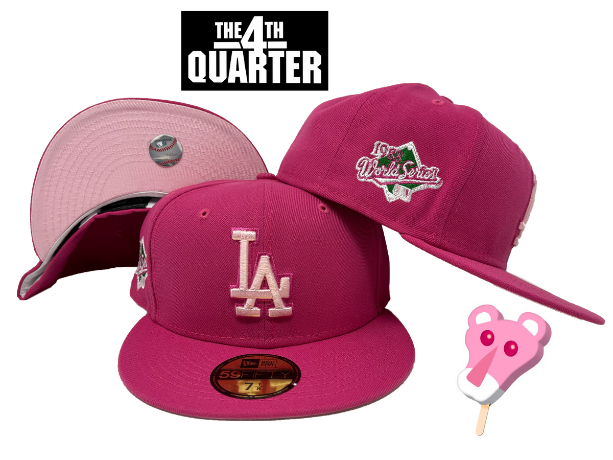 Hot pink la dodgers fitted hat Outlet