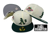 Oakland Athletics Fitted New Era 59Fifty 89 WS Chrome Green Cap Hat Grey UV