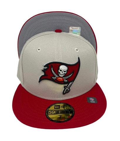 Tampa Bay Buccaneers Fitted New Era 59FIFTY Super Bowl Champions World Class Cap Hat Cream Red