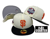 San Francisco Giants Fitted New Era 59Fifty 2012 WS Chrome Black Cap Hat Grey UV