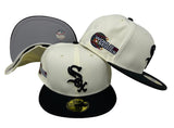 Chicago White Sox Fitted New Era 59Fifty Chrome Black Cap Hat Grey UV