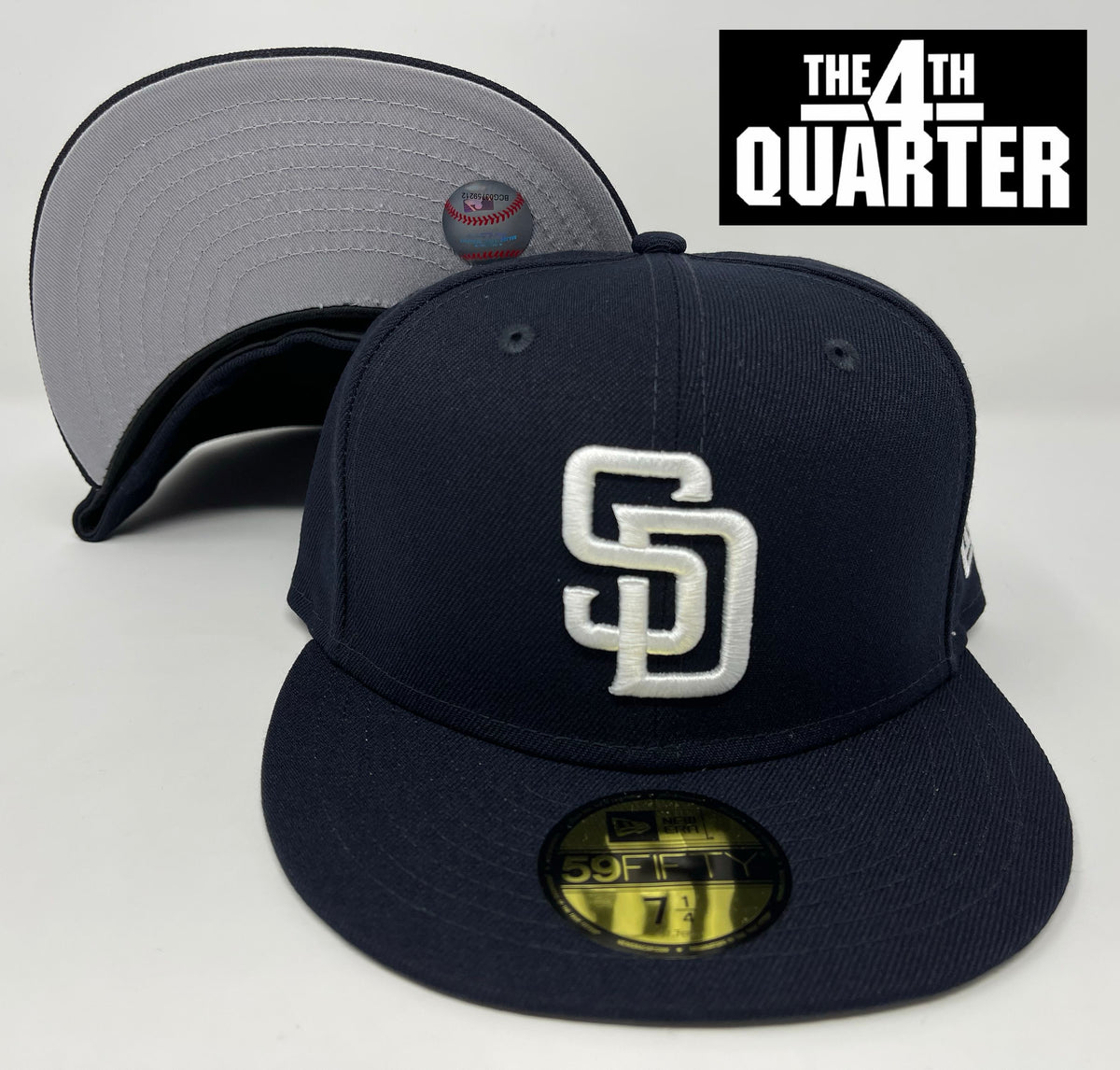 San Diego Padres Fitted New Era 59FIFTY Navy Cap Hat GREY UV