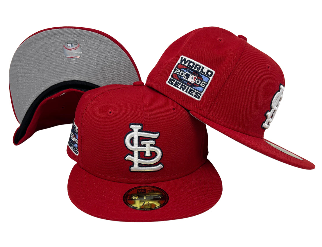 New Era 59FIFTY St. Louis Cardinals 2006 World Series Patch Hat - Red Game / 7 5/8